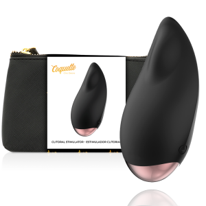 COQUETTE CHIC DESIRE CLITORIAL STIMULATOR BLACK / GOLD é um brinquedo sexual da gama dos Mini vibradores, super potente e confortável.