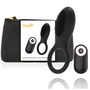 COQUETTE CHIC DESIRE COCK RING REMOTE CONTROL RECHARGEABLE BLACK/ GOLD é um brinquedo sexual adequado ao homem, super potente e confortável.