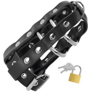 DARKNESS LEATHER CHASTITY CAGE é um brinquedo sexual da gama Fetiche e Bondage relacionada com BDSM e Anel de Castidade.