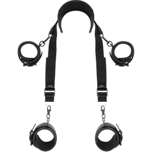 FETISH SUBMISSIVE  POSICION MASTER 4 HANDCUFFS é um brinquedo sexual da gama Fetiche e Bondage relacionada com BDSM e Acessórios.