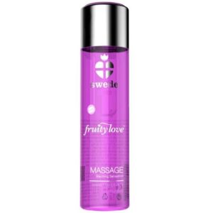 SWEDE FRUITY LOVE WARMING EFFECT MASSAGE OIL PINK RASPBERRY AND RHUBARB 60 ML. é um Óleo, Lubrificante e Creme para massagem.