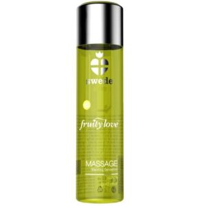 SWEDE FRUITY LOVE WARMING EFFECT MASSAGE OIL VANILLA AND GOLD PEAR 60 ML. é um Óleo, Lubrificante e Creme para massagem.