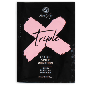 SECRETPLAY SINGLE DOSE TRIPLE X PLEASURE INTENSIFIER é um Óleo e Lubrificante extremamente agradável e completo de dose única.