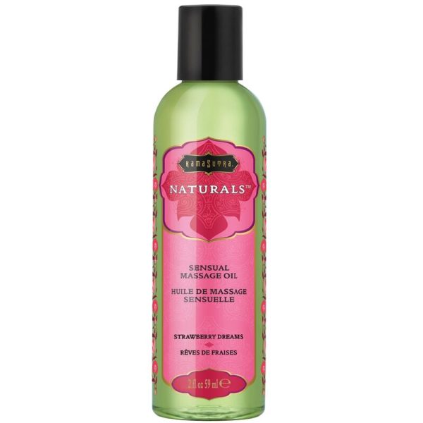 KAMASUTRA NATURAL MASSAGE OIL STRAWBERRY DREAMS 59 ML é um Óleo, Lubrificante e Creme com efeito afrodisíaco.