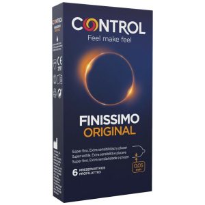 CONTROL FINISSIMO ORIGINAL 6 UNITS são preservtivos especiais, para maior segurança e sensibilidade. Super saborosos.