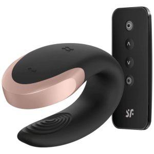 SATISFYER DOUBLE LOVE LUXURY PARTNER VIBRATOR - BLACK é um brinquedo sexual da gama dos Vibradores com APP, super potente e confortável.