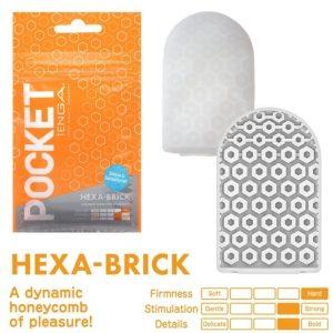 TENGA HEXA BRICK POCKET STROKER é um brinquedo sexual adequado ao homem, super potente e confortável.