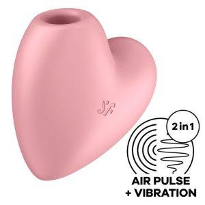 SATISFYER CUTIE HEART AIR PULSE STIMULATOR & VIBRATOR - PINK é um brinquedo sexual da gama dos estimuladores de ar, eficazes e seguros.
