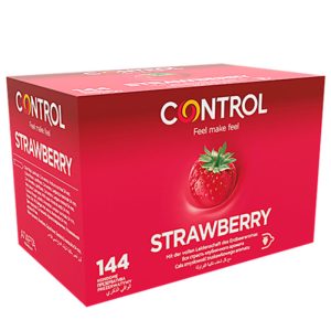 CONTROL ADAPTA STRAWBERRY CONDOMS 144 UNITS são preservtivos com aromas, para maior segurança e sensibilidade. Super saborosos.