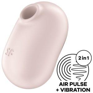 SATISFYER PRO TO GO 2 DOUBLE AIR PULSE STIMULATOR & VIBRATOR - BEIGE é um brinquedo sexual da gama dos estimuladores de ar, eficazes e seguros.