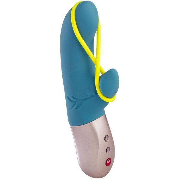 FUN FACTORY - AMORINO MINI VIBRATOR PETROL & NEON YELLOW é um brinquedo sexual da gama dos Vibradores de coelho, super potente e confortável.