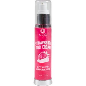 SECRETPLAY LUBRICANT 2-1 HEAT EFFECT STRAWBERRY & CREAM 50ML é um Óleo e Lubrificante extremamente agradável comestível.