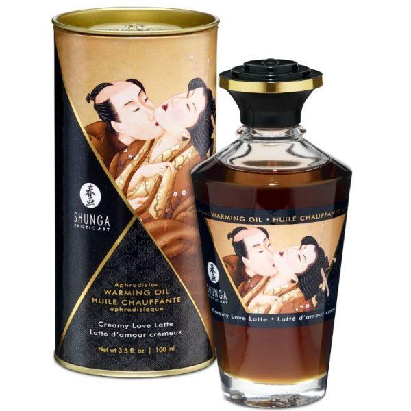 SHUNGA APHRODISIAC WARMING OIL CREAMY LOVE LATTE 100 ML é um Óleo, Lubrificante e Creme com efeito afrodisíaco.