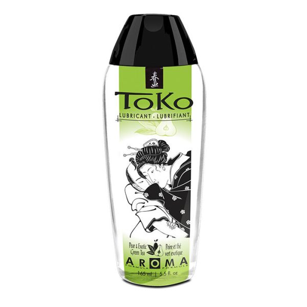 SHUNGA TOKO AROMA LUBRICANT PEAR & EXOTIC GREEN TEA é um Óleo e Lubrificante extremamente agradável comestível.