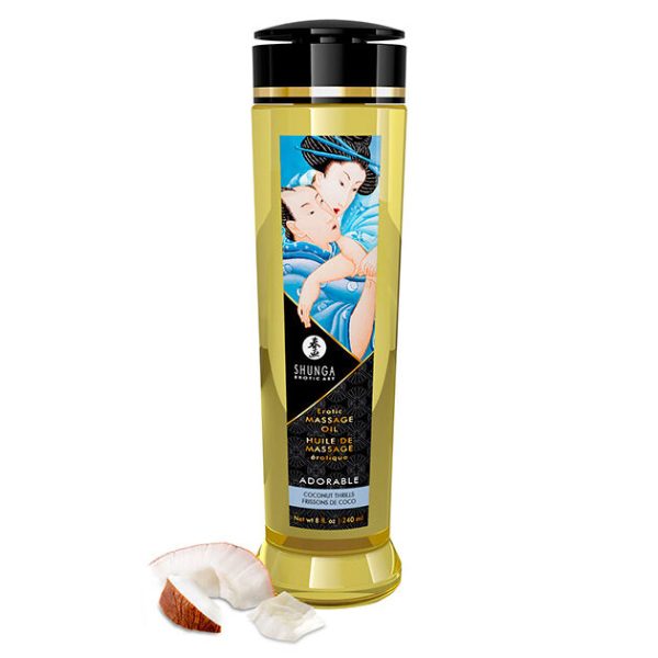 SHUNGA EROTIC MASSAGE OIL ADORABLE é um Óleo, Lubrificante e Creme com efeito afrodisíaco.