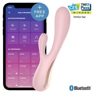 SATISFYER MONO FLEX PINK WITH APP é um brinquedo sexual da gama dos Masturbadores para mulheres, confortável e potente.