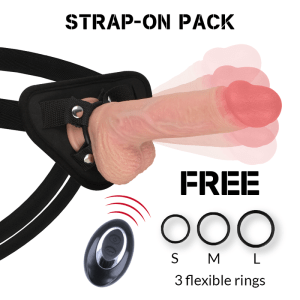 ROCKARMY HARNESS + LIQUID SILICONE VIBRATOR PREMIUM APACHE REMOTE CONTROL 22CM é um brinquedo sexual da gama dos Cintos de Vibração, para maior prazer e conforto.