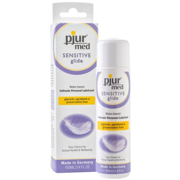 PJUR MED SENSITIVE GLIDE WATER BASED LUBRICANT 100 ML é um Óleo e Lubrificante extremamente agradável á base de água.