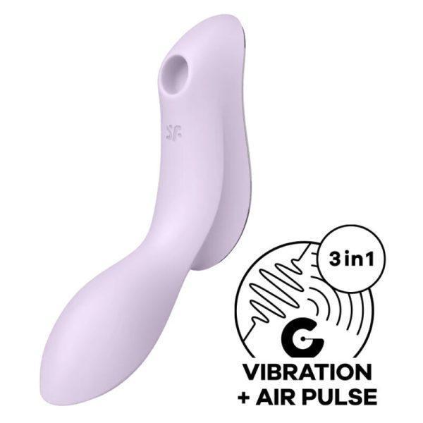 SATISFYER CURVY TRINITY 2 AIR PULSE VIBRATOR - PURPLE é um brinquedo sexual da gama dos Masturbadores para mulheres, confortável e potente.