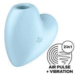 SATISFYER CUTIE HEART AIR PULSE STIMULATOR & VIBRATOR - BLUE é um brinquedo sexual da gama dos Masturbadores para mulheres, confortável e potente.