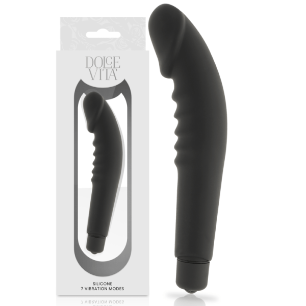 DOLCE VITA  REALISTIC PLEASURE BLACK SILICONE é um brinquedo sexual da gama dos Masturbadores para mulheres, confortável e potente.