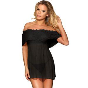 SUBBLIME SHORT DRESS + THONG BLACK S/M é uma Lingerie que se equadra na Lingerie feminina. Erótica e atraente. Resistente e segura.