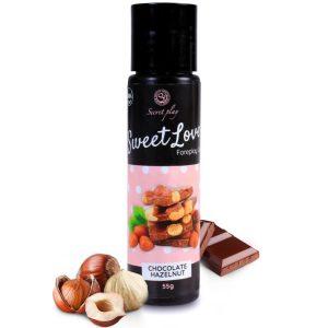 SECRETPLAY GEL SWEET LOVE CHOCOLATE WITH HAZELNUT 60 ML é um Óleo e Lubrificante extremamente agradável comestível.