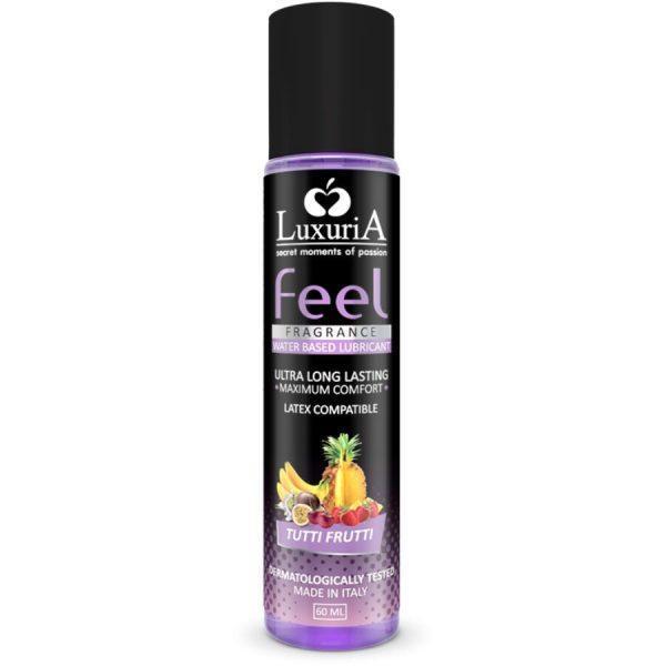 LUXURIA FEEL TUTTI FRUTI WATER BASED LUBRICANT 60 ML é um Óleo e Lubrificante extremamente agradável e completo para prazer anal.