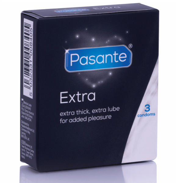 EXTRA CONDOM EXTRA THICK THROUGH 3 UNITS são preservtivos para gays, para maior segurança e sensibilidade. Super saborosos.