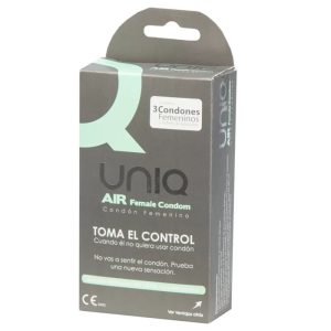 UNIQ AIR LATEX FREE FEMALE CONDOM 3 UNITS são preservtivos especiais, para maior segurança e sensibilidade. Super saborosos.