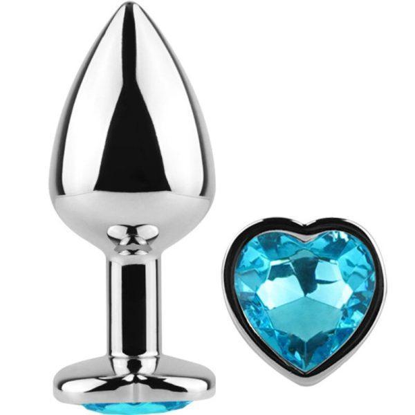 SECRET PLAY - METAL BUTT PLUG BLUE HEART SMALL SIZE 7 CM é um brinquedo sexual da gama dos Dildos Anais, super confortável para maior prazer e limpeza.