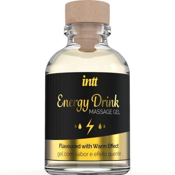 INTT - MASSAGE GEL WITH FLAVORED ENERGY CA DRINK AND HEATING EFFECT é um Óleo, Lubrificante e Creme para massagem.