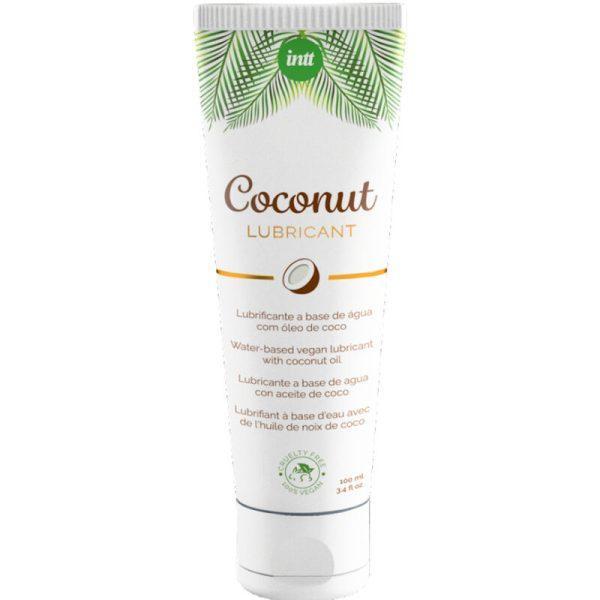 INTT - VEGAN WATER-BASED LUBRICANT WITH INTENSE COCONUT FLAVOR é um Óleo e Lubrificante extremamente agradável comestível.