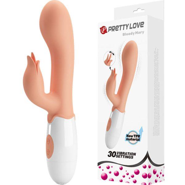 PRETTY LOVE - BLOODY MARY VIBRATOR WITH STIMULATOR é um brinquedo sexual da gama dos Masturbadores para mulheres, confortável e potente.