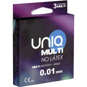 UNIQ MULTI LATEX FREE CONDOMS 3 UNITS são preservtivos especiais para sexo oral, para maior segurança e sensibilidade. Super saborosos.