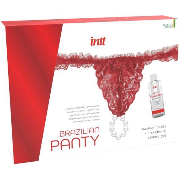 INTT - BRAZILIAN RED PANTY WITH PEARLS AND LUBRICATING GEL 50ML é uma Lingerie que se equadra na Lingerie feminina. Erótica e atraente. Resistente e segura.