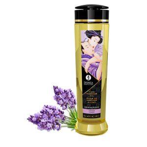 SHUNGA EROTIC MASSAGE OIL SENSATION é um Óleo, Lubrificante e Creme com efeito afrodisíaco.