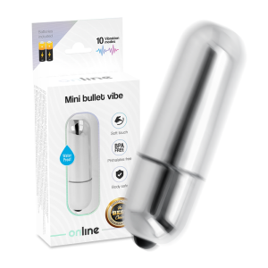 ONLINE MINI BULLET VIBE - SILVER é um brinquedo sexual da gama dos Masturbadores para mulheres, confortável e potente.