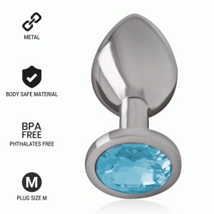 INTENSE™ - ANAL PLUG METAL BLUE SIZE M é um brinquedo sexual da gama dos Plugs, super confortável para maior prazer.