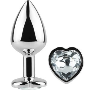 SECRET PLAY - METAL BUTT PLUG CLEAR CRYSTAL HEART SMALL SIZE 7 CM é um brinquedo sexual da gama dos Dildos Anais, super confortável para maior prazer e limpeza.