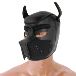 DARKNESS NEOPRENE DOG HOOD WITH REMOVABLE MUZZLE M é um brinquedo sexual da gama Fetiche e Bondage relacionada com máscaras para os olhos.