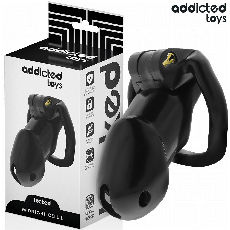 ADDICTED TOYS LOCKED - GAIOLA PENIANA MINDNIGHT CELL, TAMANHO L