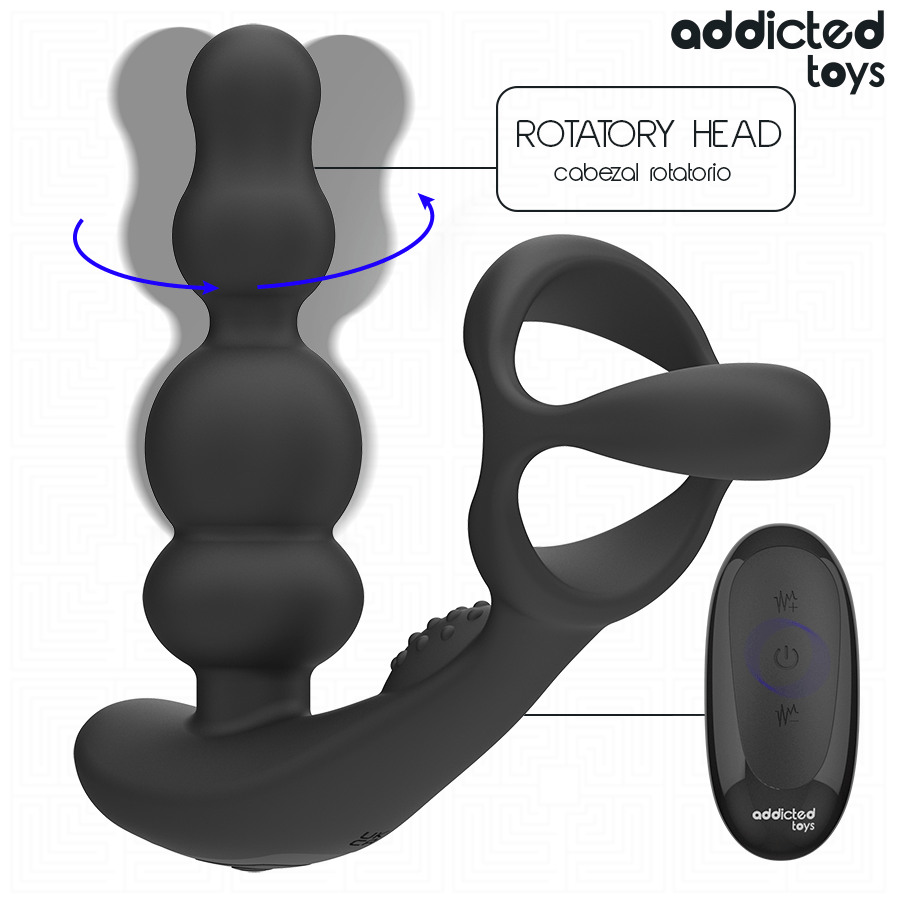 ADDICTED TOYS - MASSAGEADOR DE PRÓSTATA GIRATÓRIO COM CONTROLE REMOTO